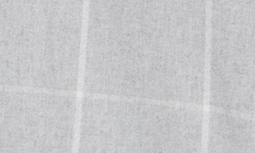 Burnside Plaid Flannel Shirt In Grey White