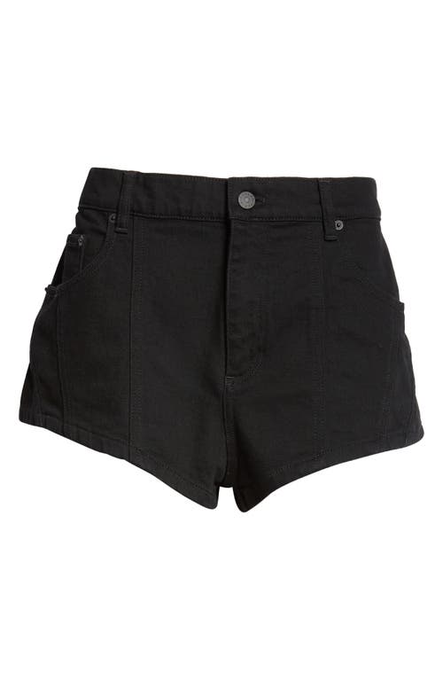 Denim Shorts in Black/White