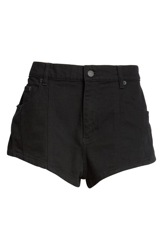 Shop Mugler Denim Shorts In Black/ White