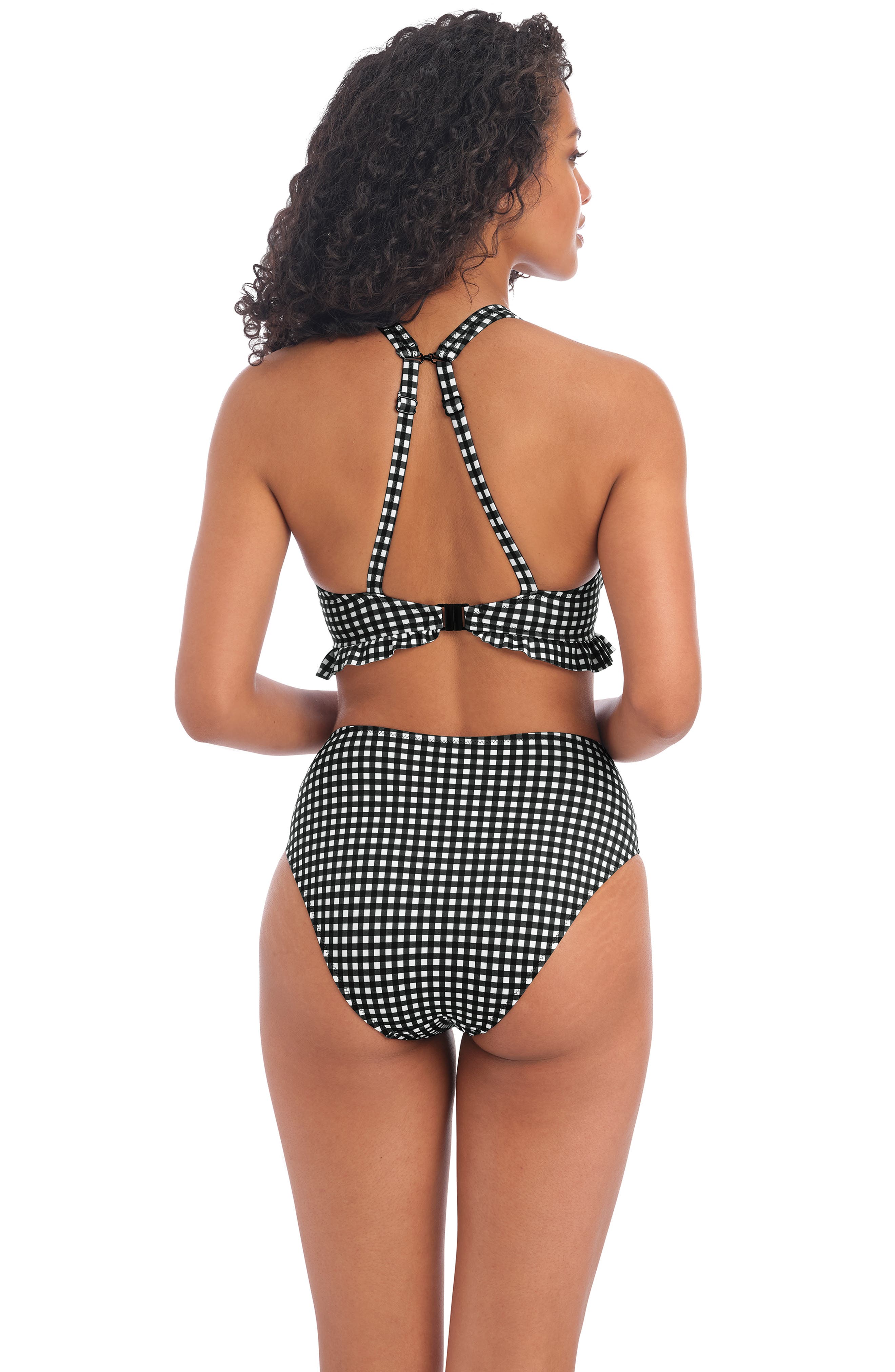 high waisted checkered bikini bottoms