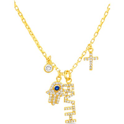 Lesa Michele Evil Eye/cross Charm Necklace