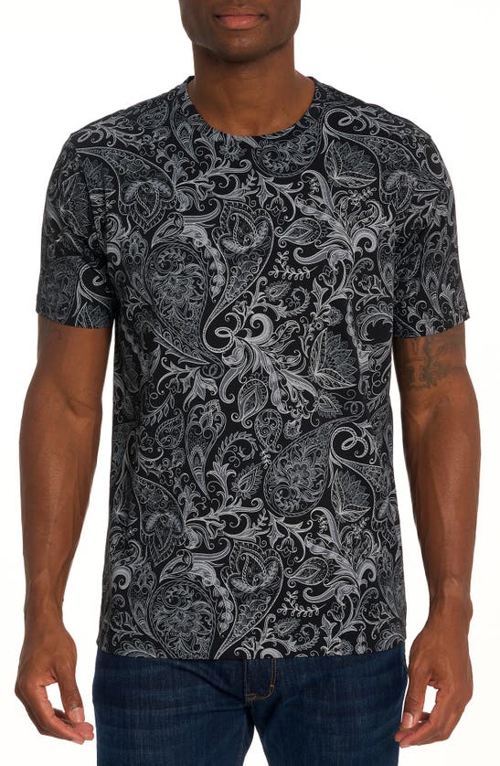 Shop Robert Graham Swanson Cotton Graphic T-shirt In Black