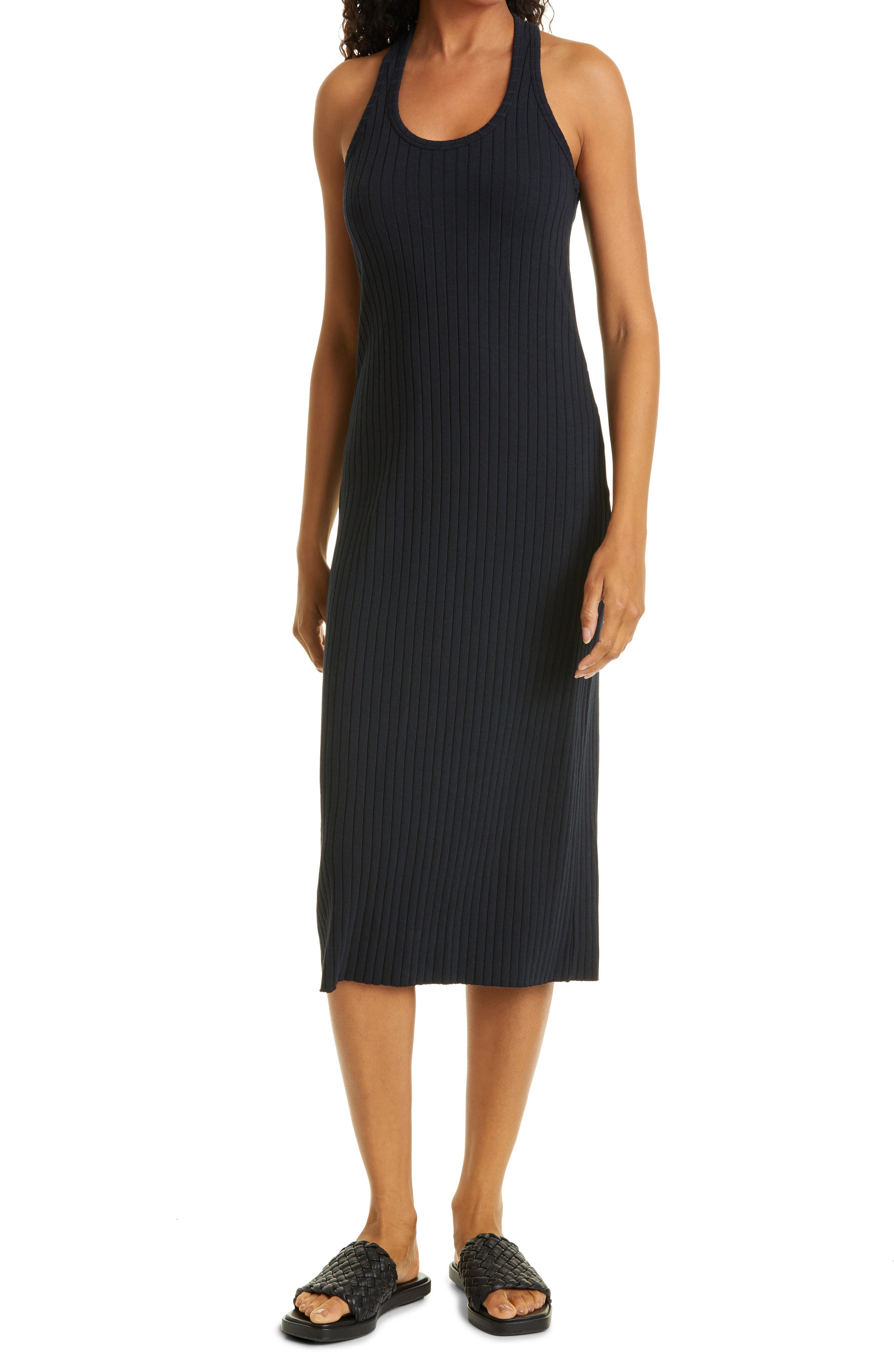 vince ribbed racerback dress