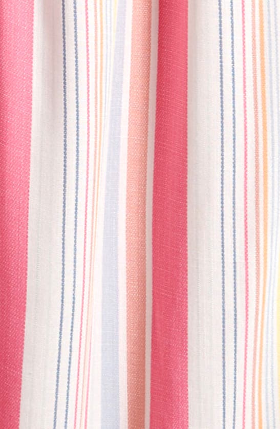 Shop Love, Fire Kids' Stripe Ruffle Smocked Bodice Jumpsuit In Yellow Pink Stripe