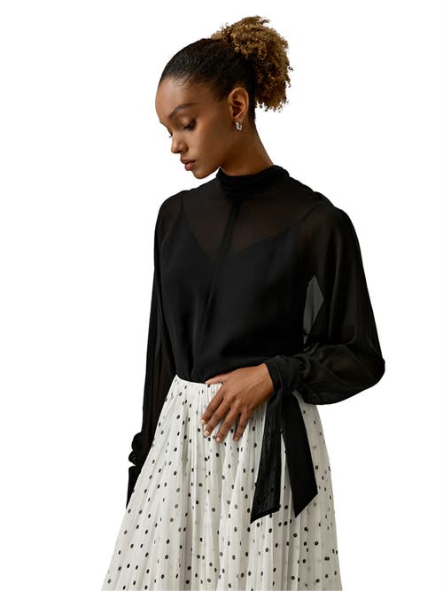 Lilysilk Floaty Batwing Sleeve Blouse Set In Black