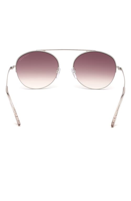 Shop Tom Ford 54mm Round Sunglasses In Shiny Palladium/gradient