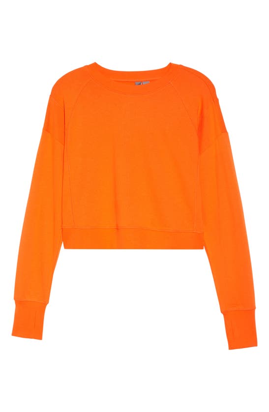 Sweaty Betty After Class Cotton Blend Crop Sweatshirt In Resort Red
