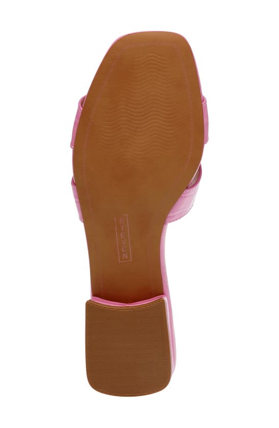 Shop Steven New York Hutchy Croc Embossed Sandal In Pink Croco