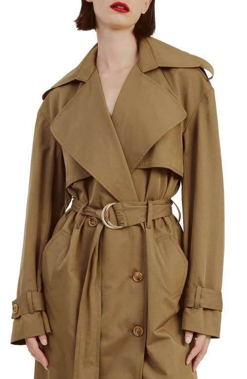 Shop Bardot Halle Trench Coat In Khaki