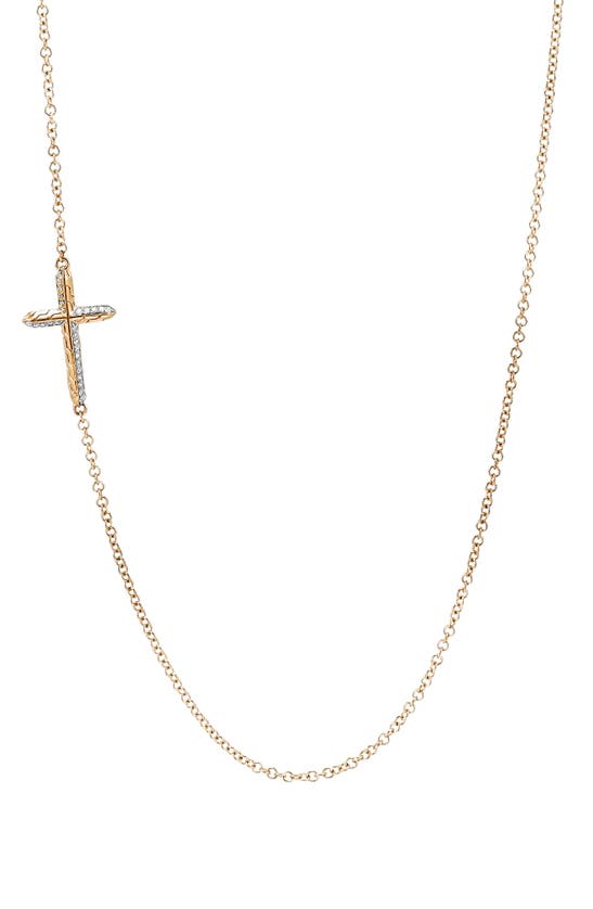 JOHN HARDY CLASSIC CHAIN DIAMOND PAVE CROSS NECKLACE,NGX904652DIX20-21