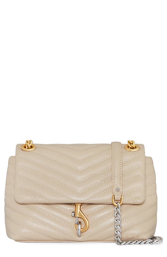 Rebecca Minkoff Edie Quilted Leather Convertible Crossbody Bag In Stone