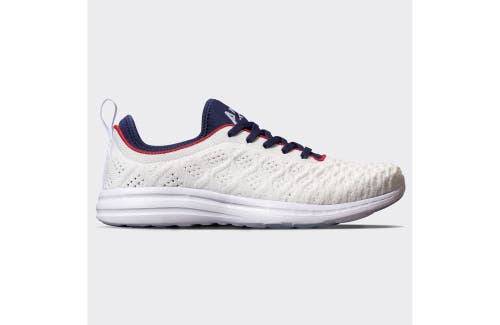 Shop Apl Athletic Propulsion Labs Techloom Phantom Sneakers In White/royal Navy/red