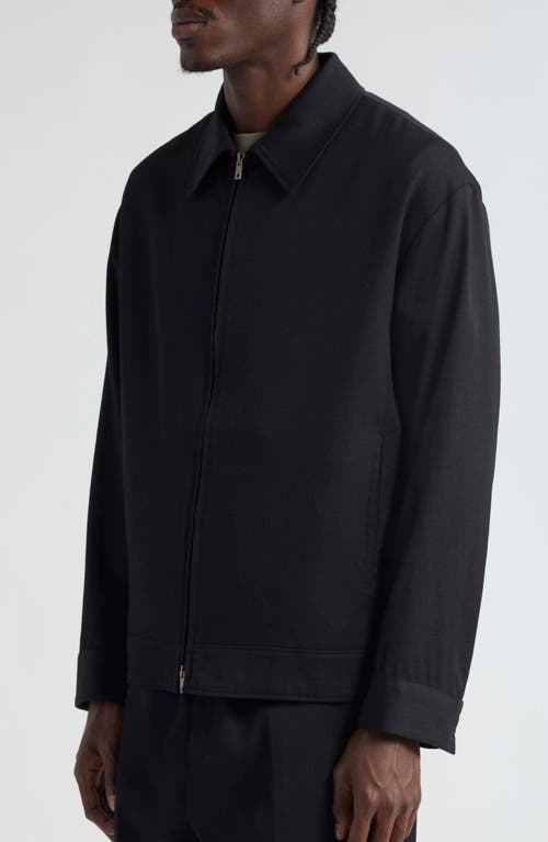 Golden Goose Black Zip Jacket In Wool Gabardine Men In Black