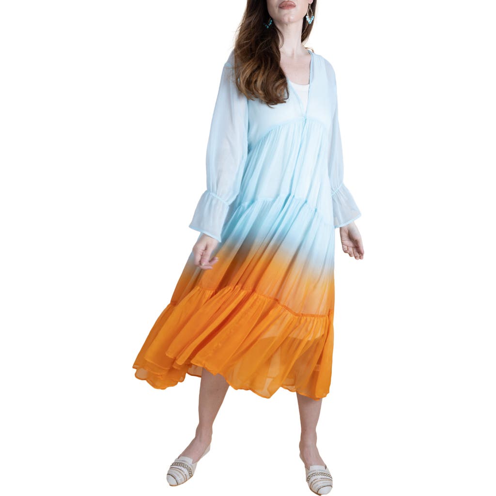 Shop Saachi Ombré Cover-up Dress In Blue/orange