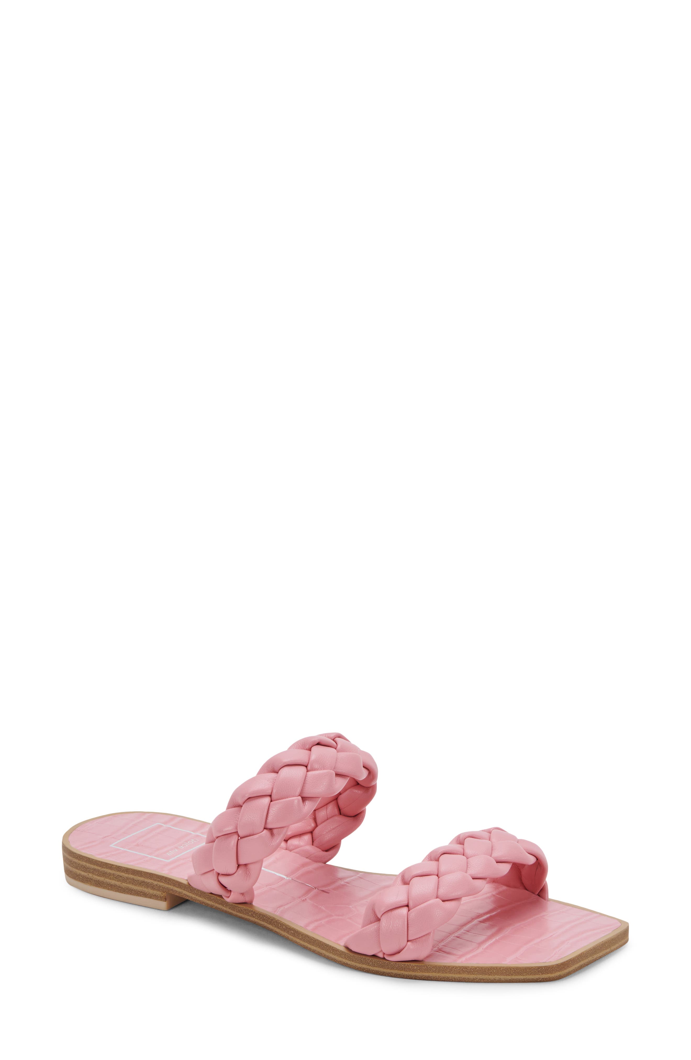 pink name brand sandals