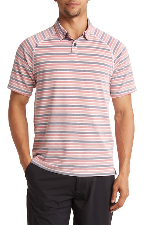 Rhone Delta Stripe Piqué Polo in Ginger Spice Stripe