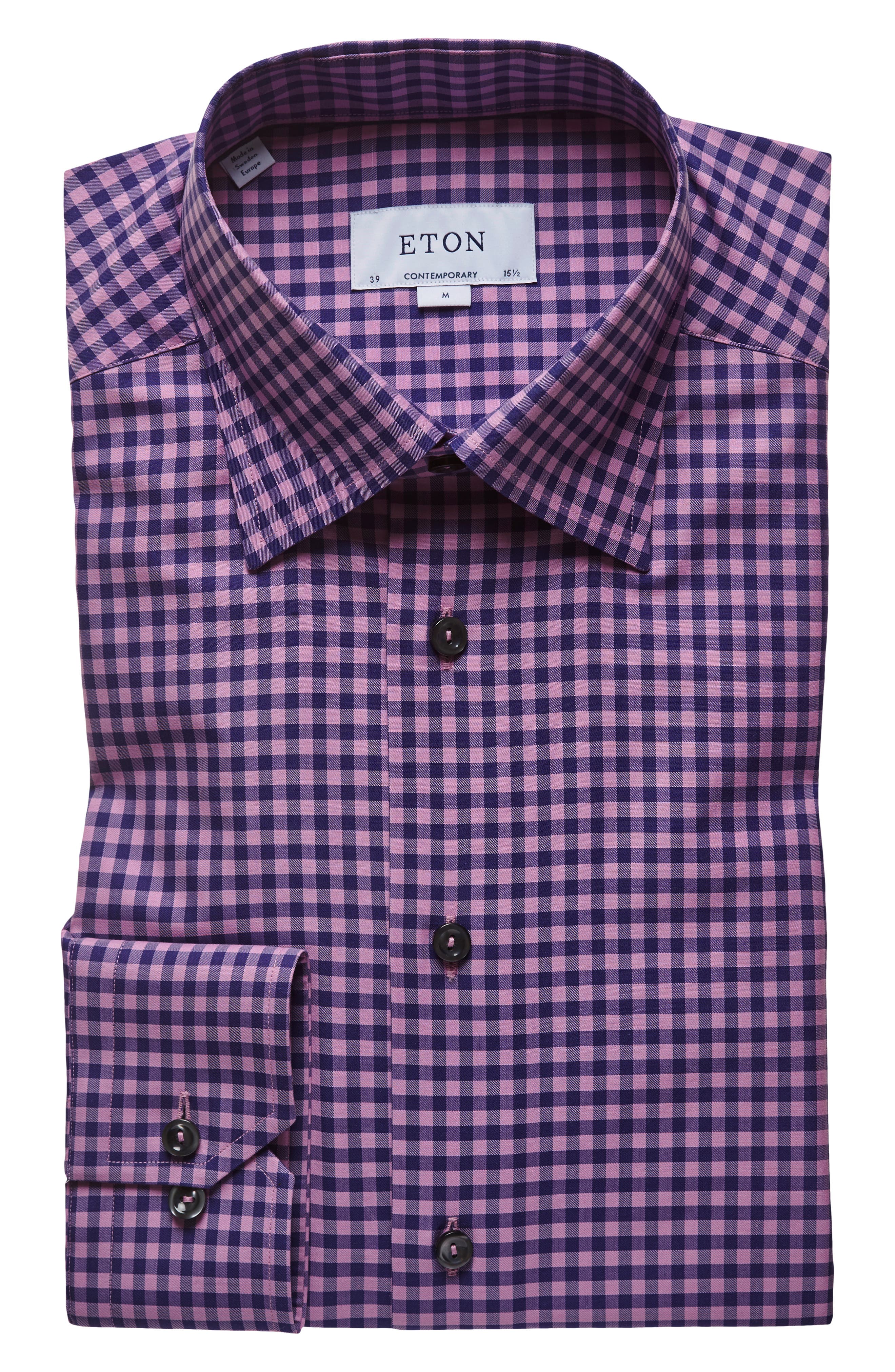 Eton Contemporary Fit Check Dress Shirt Nordstrom