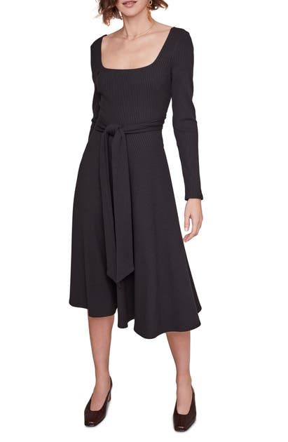 Astr Sinclair Midi Dress In Black | ModeSens