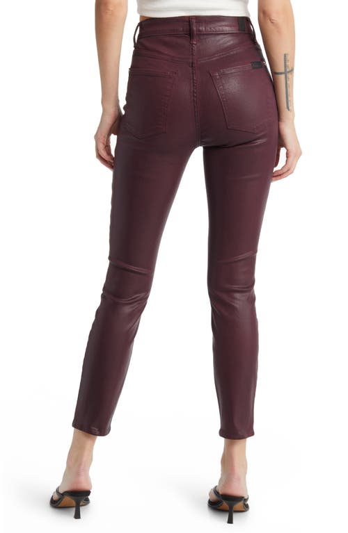 7 FOR ALL MANKIND 7 FOR ALL MANKIND COATED HIGH WAIST ANKLE SKINNY JEANS 