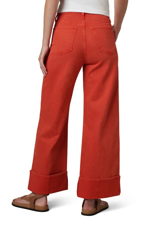 Shop Joe's The Trixie Cuff High Waist Wide Leg Trouser Jeans In Valiant Poppy