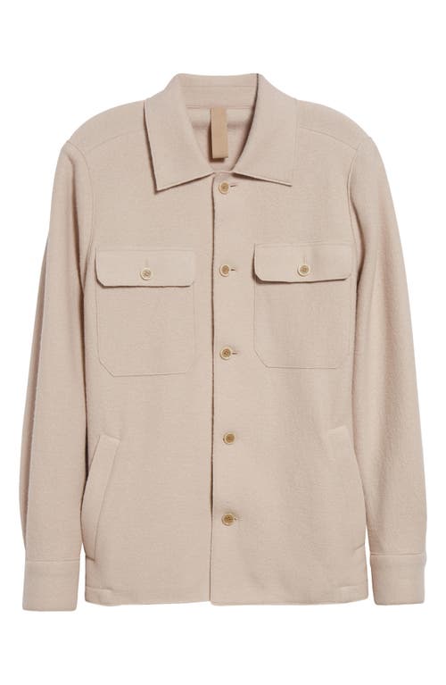 Shop Eleventy Boiled Wool Overshirt In Sand