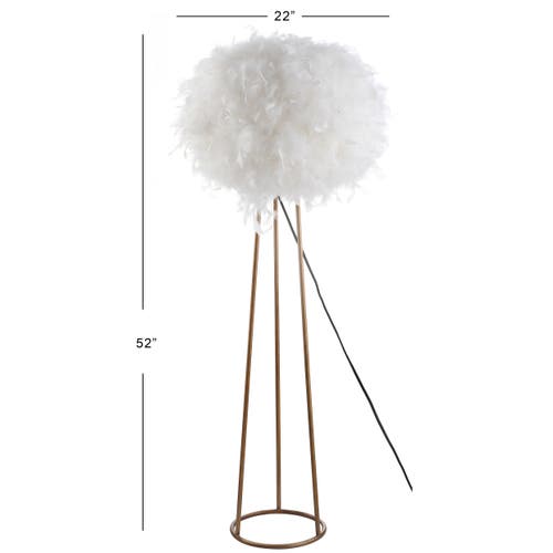 Jonathan Y Stork Feather Metal Led Floor Lamp In Gold