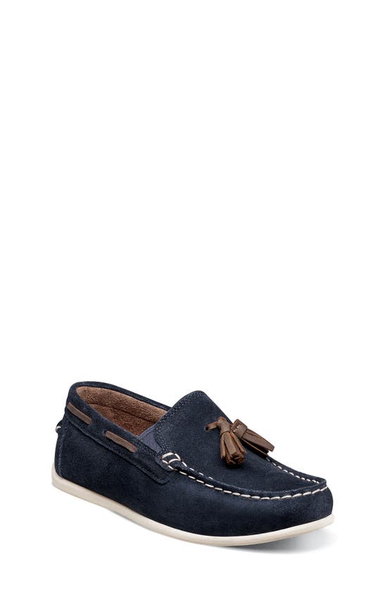 Shop Florsheim Kids' Jasper Tassel Loafer In Navy