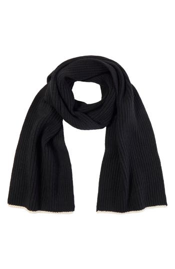 Vince Wool & Cashmere Shaker Stitched Scarf In Black