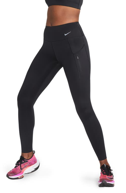 Nike Dri-FIT Go High Waist 7/8 Leggings Black/Black at Nordstrom, Regular