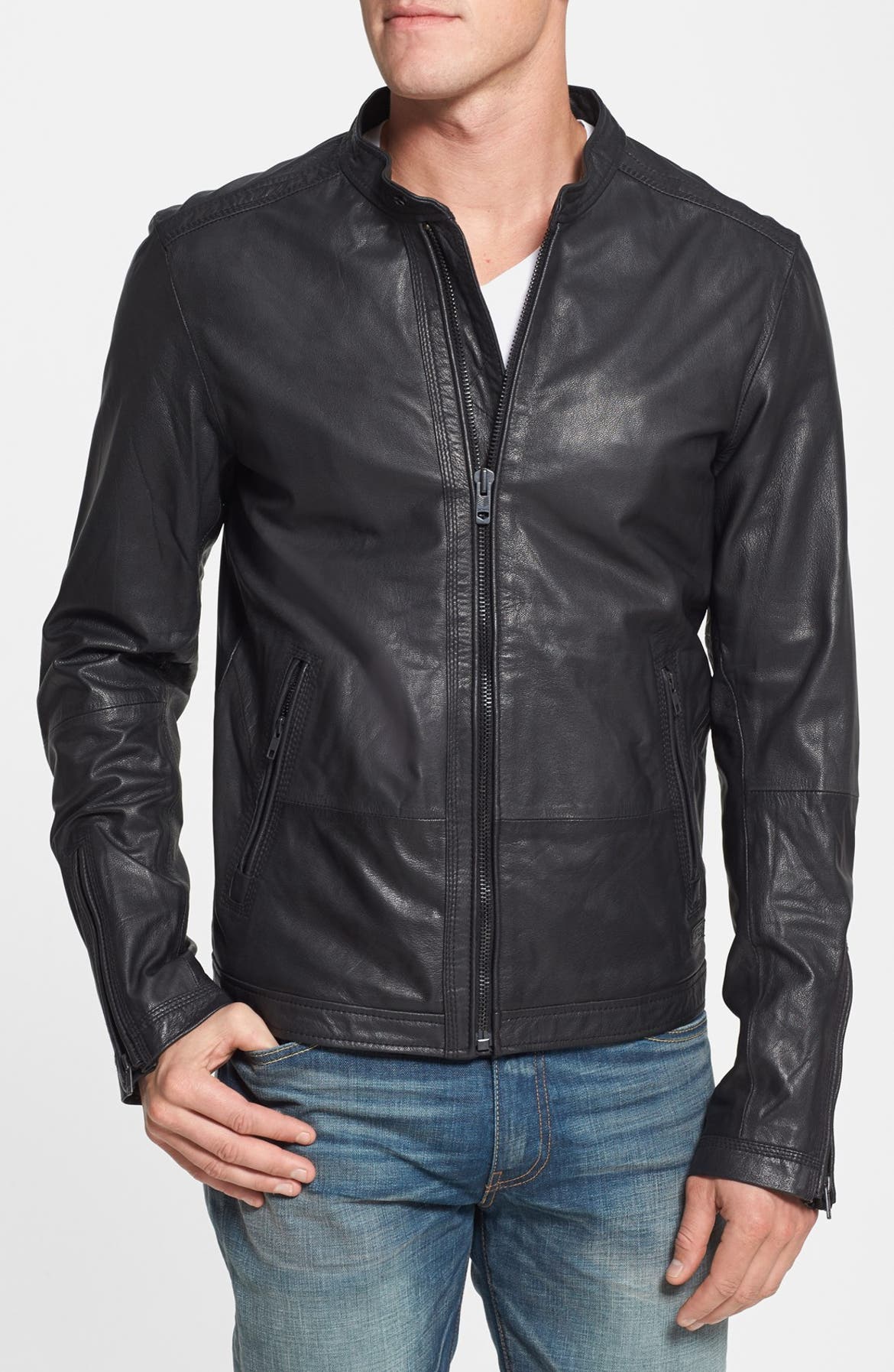 DIESEL® 'Lagnum' Leather Racing Jacket | Nordstrom
