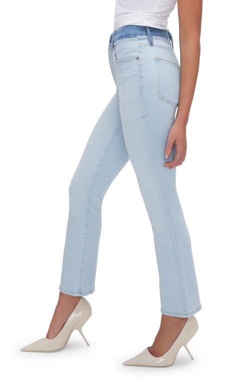 GOOD AMERICAN GOOD AMERICAN GOOD LEGS TWO-TONE HIGH WAIST ANKLE STRAIGHT LEG JEANS