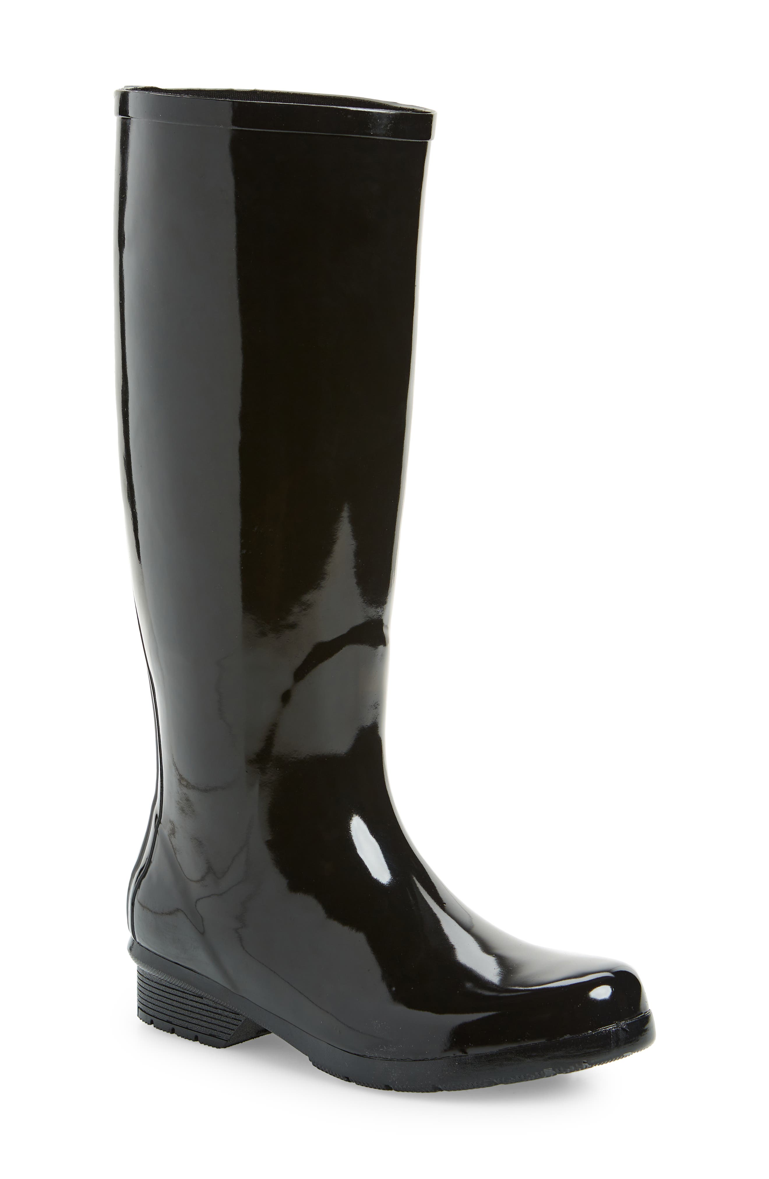 Chooka Polished Waterproof Tall Rain Boot in Black