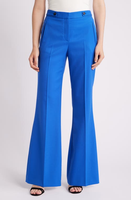 Hugo Boss Boss Talia Wool Blend Flare Pants In Sonic Blue