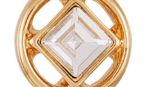 Vince Camuto Geometric Crystal Linear Drop Earrings In Gold Tone