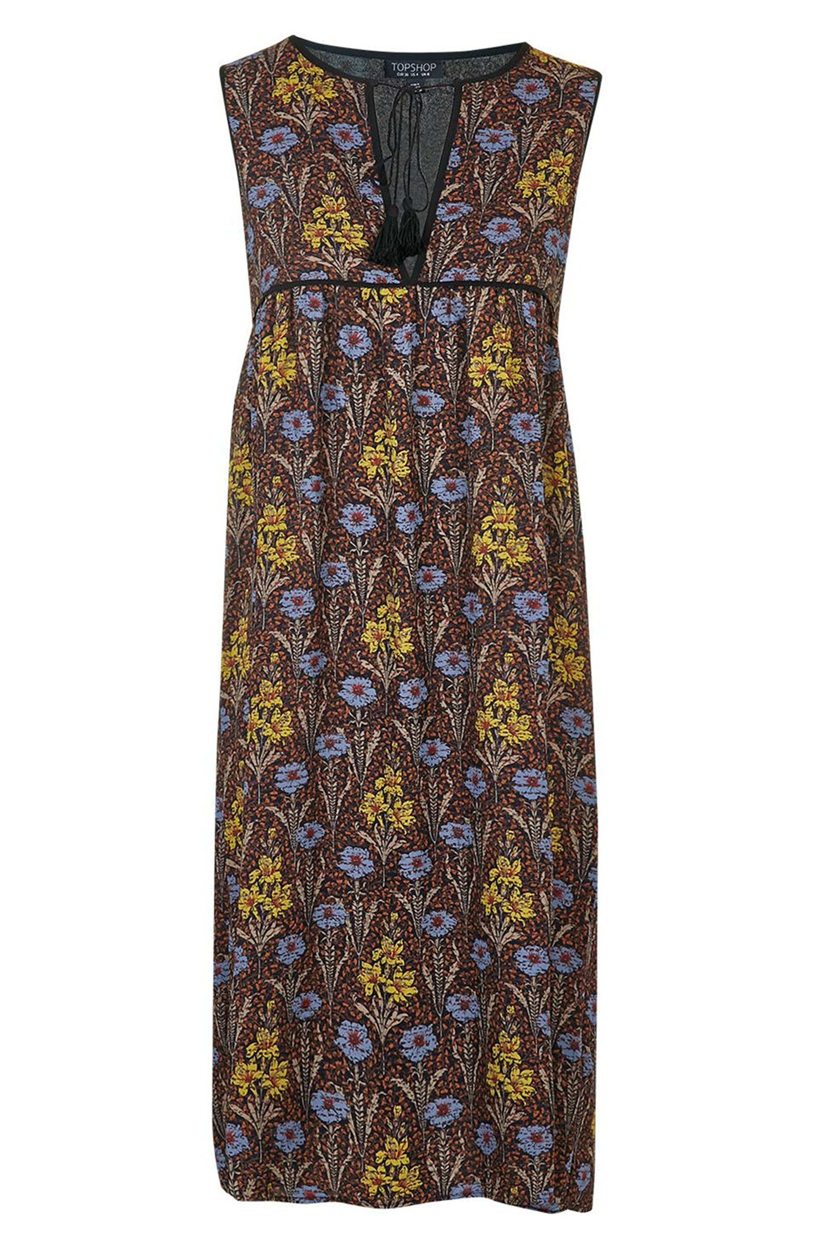 Topshop Floral Tapestry Print Sleeveless Dress | Nordstrom