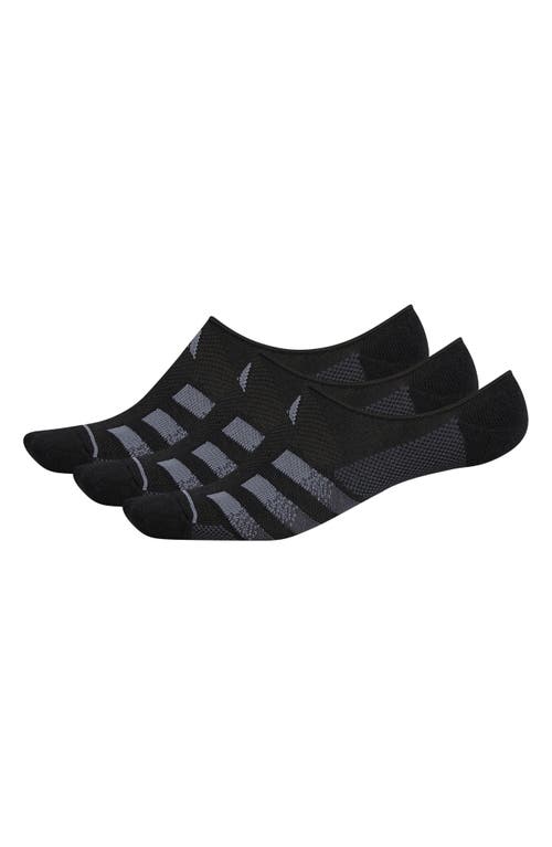 Shop Adidas Originals Adidas 3-pack Superlite Stripe No-show Socks In Black/night Grey/grey