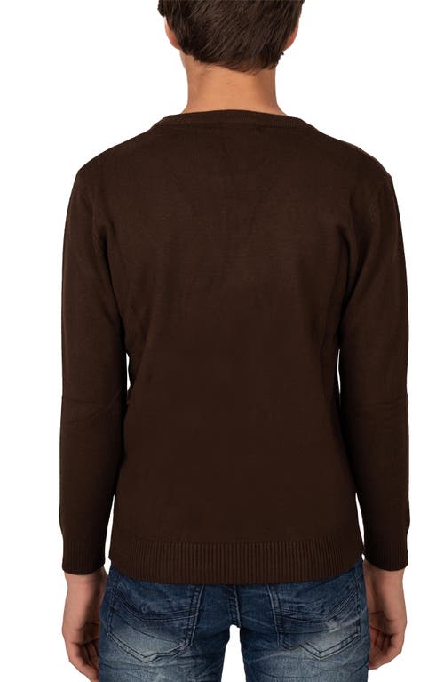 X-ray Xray Basic Crew Neck Sweater In Dark Brown
