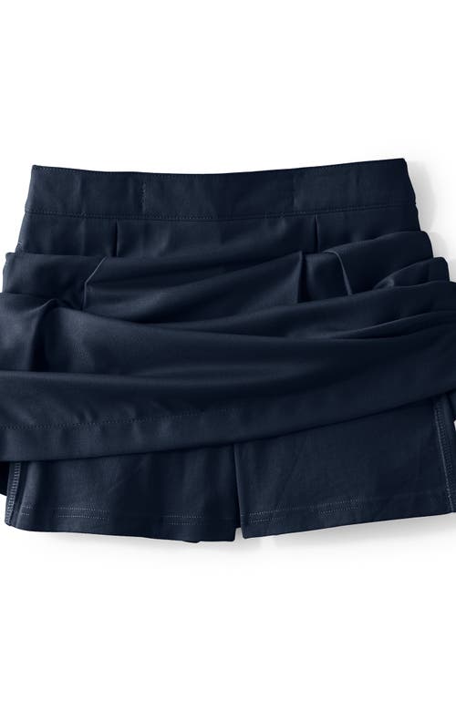 Shop Lands' End School Uniform Girls Solid Pleated Skort Top Of Knee In Classic Navy