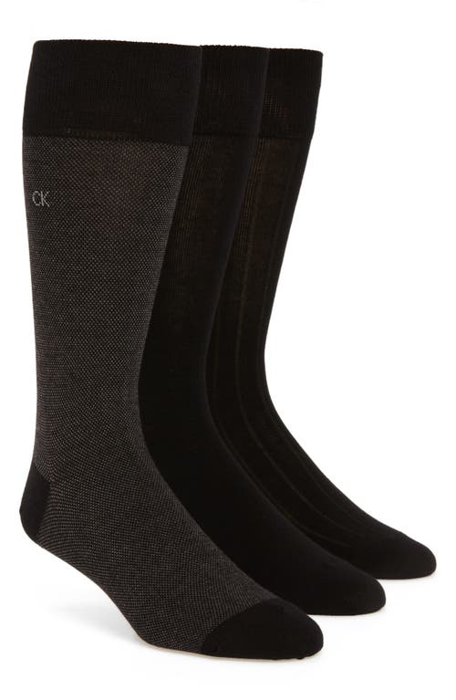 Calvin Klein 3-Pack Crew Socks in Black