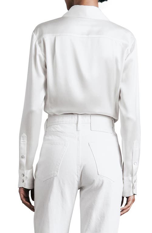 Rag & Bone Antonia Satin Snap-front Shirt In White