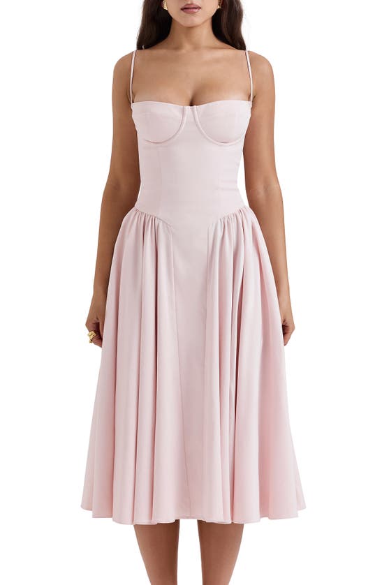 Shop House Of Cb Samaria Corset Fit & Flare Dress In Pink Salt