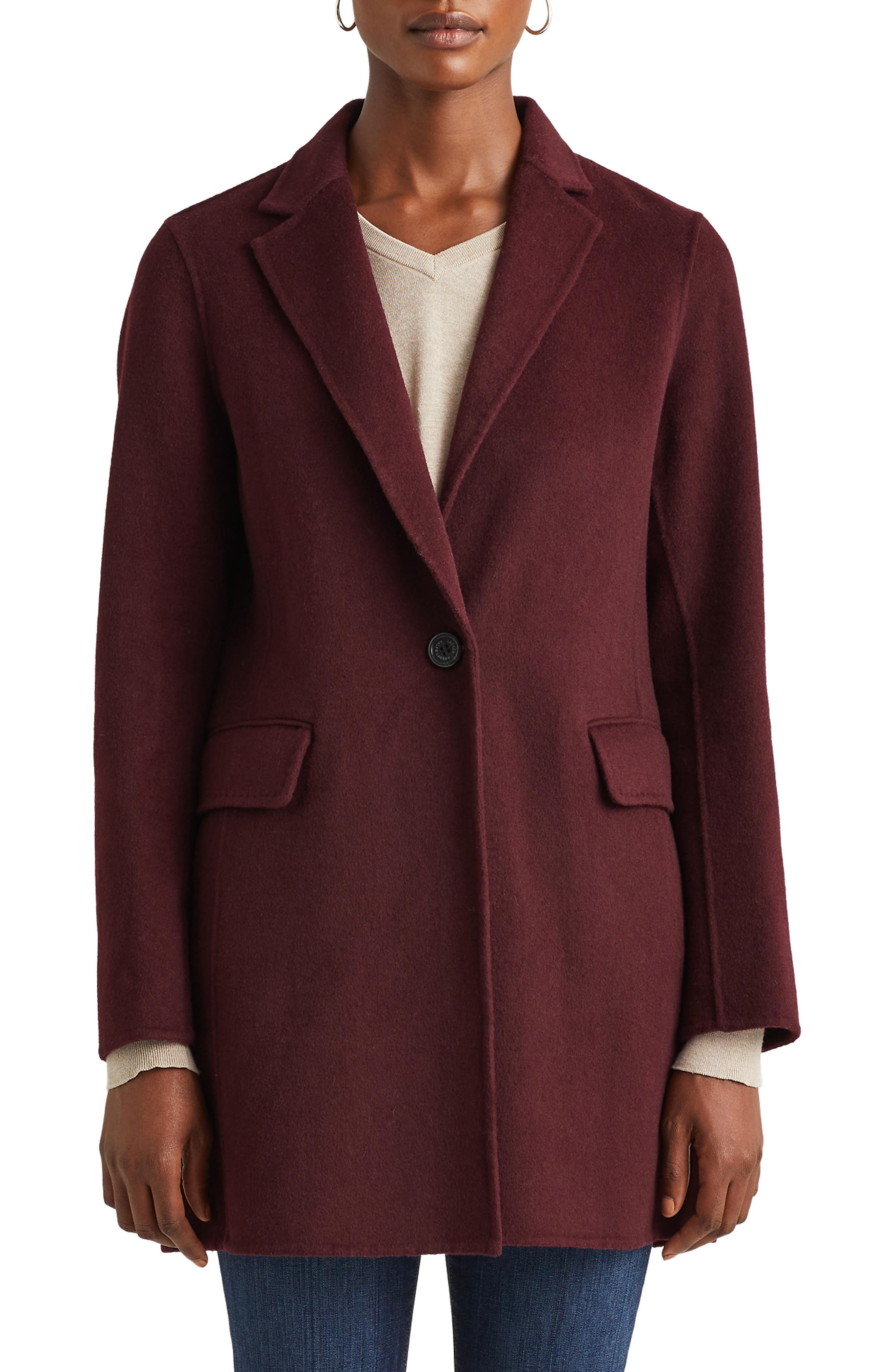 women's red wool coats