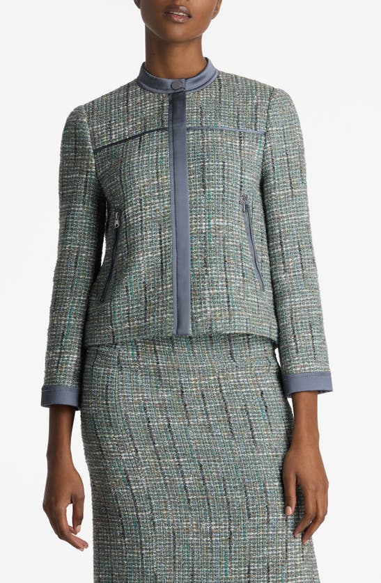 ST JOHN ST. JOHN COLLECTION METALLIC TWEED JACKET 