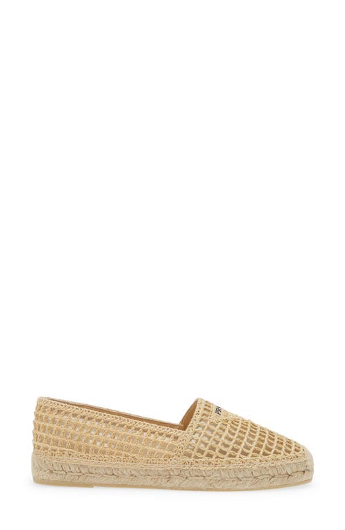 Shop Prada Woven Raffia Espadrille In Natural/black