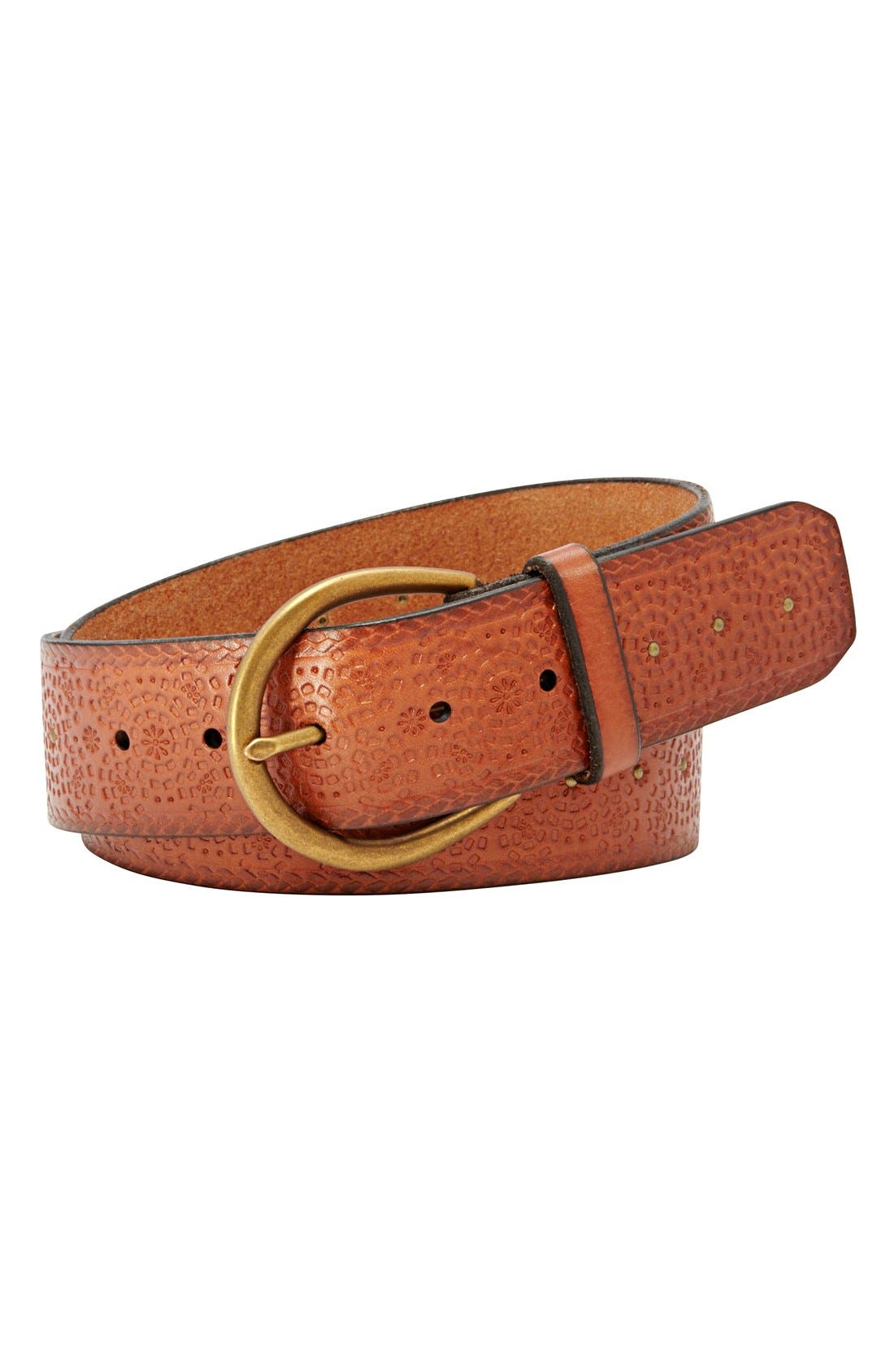 Fossil Embossed & Studded Leather Belt Nordstrom