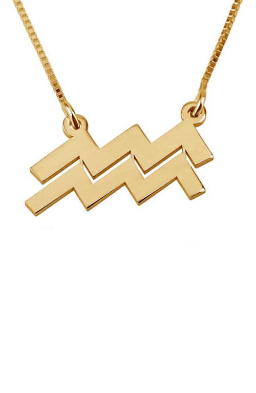 Zodiac Pendant Necklace in Gold Plated - Aquarius