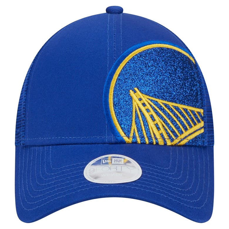 Shop New Era Royal Golden State Warriors Game Day Sparkle Logo 9forty Adjustable Hat