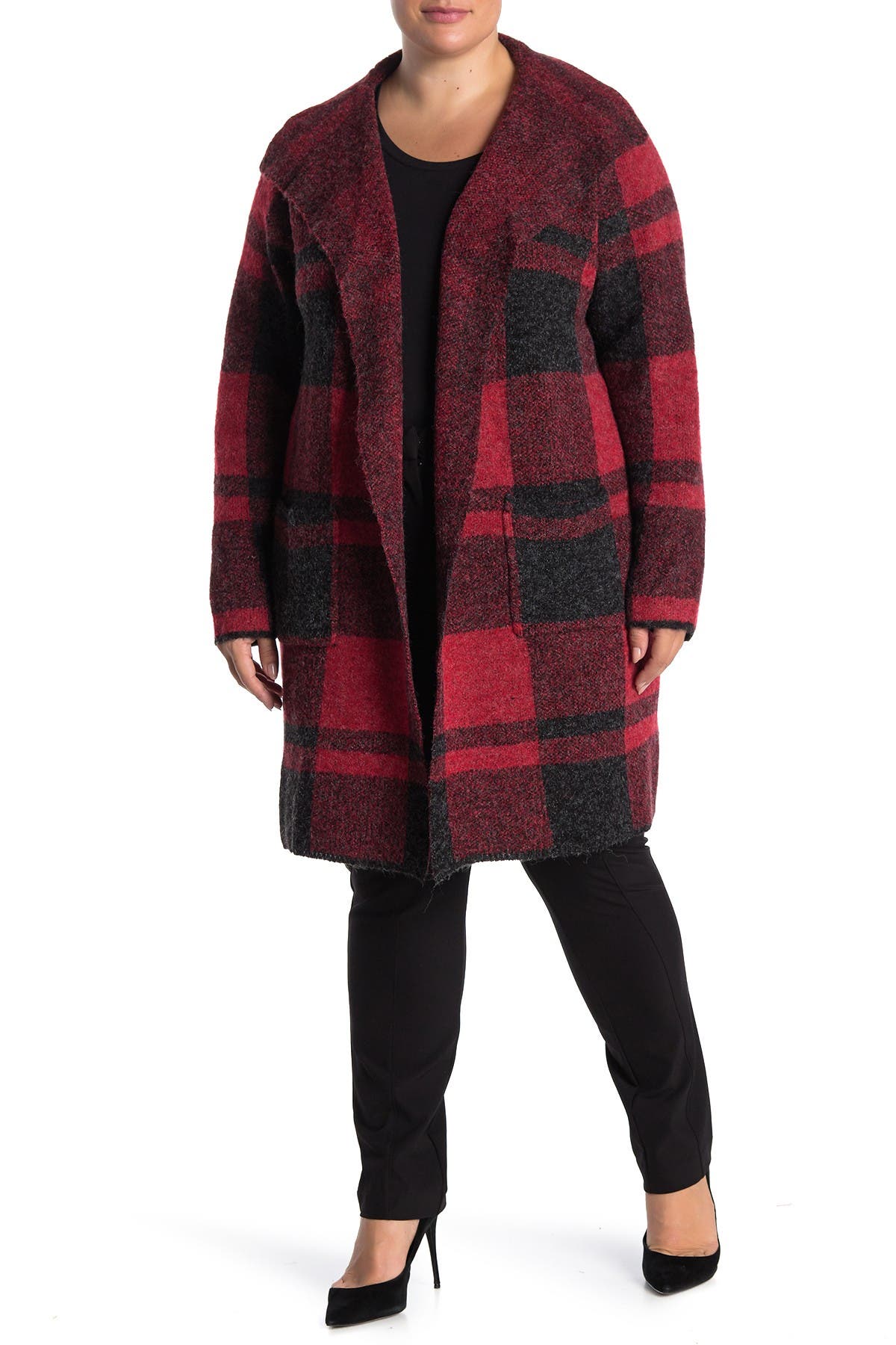 Plaid Sweater Coat Online Sale, UP TO 