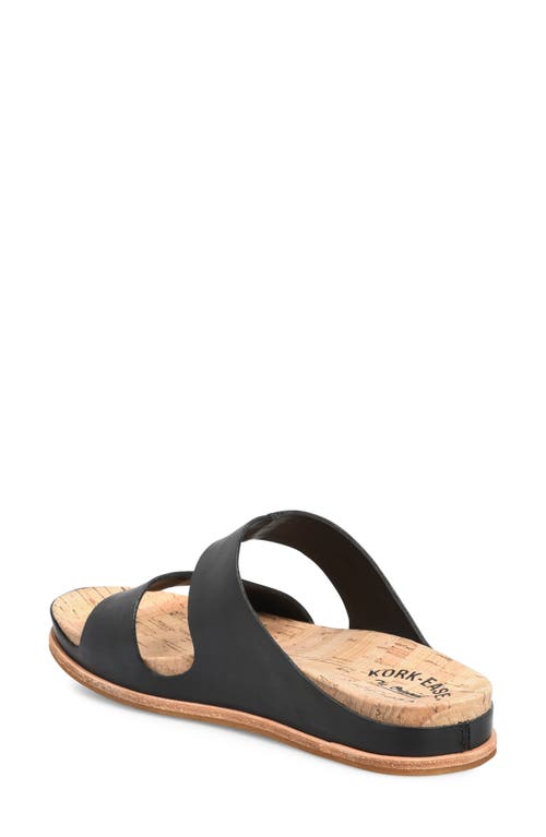 Kork-ease Tutsi Slide Sandal In Black Leather