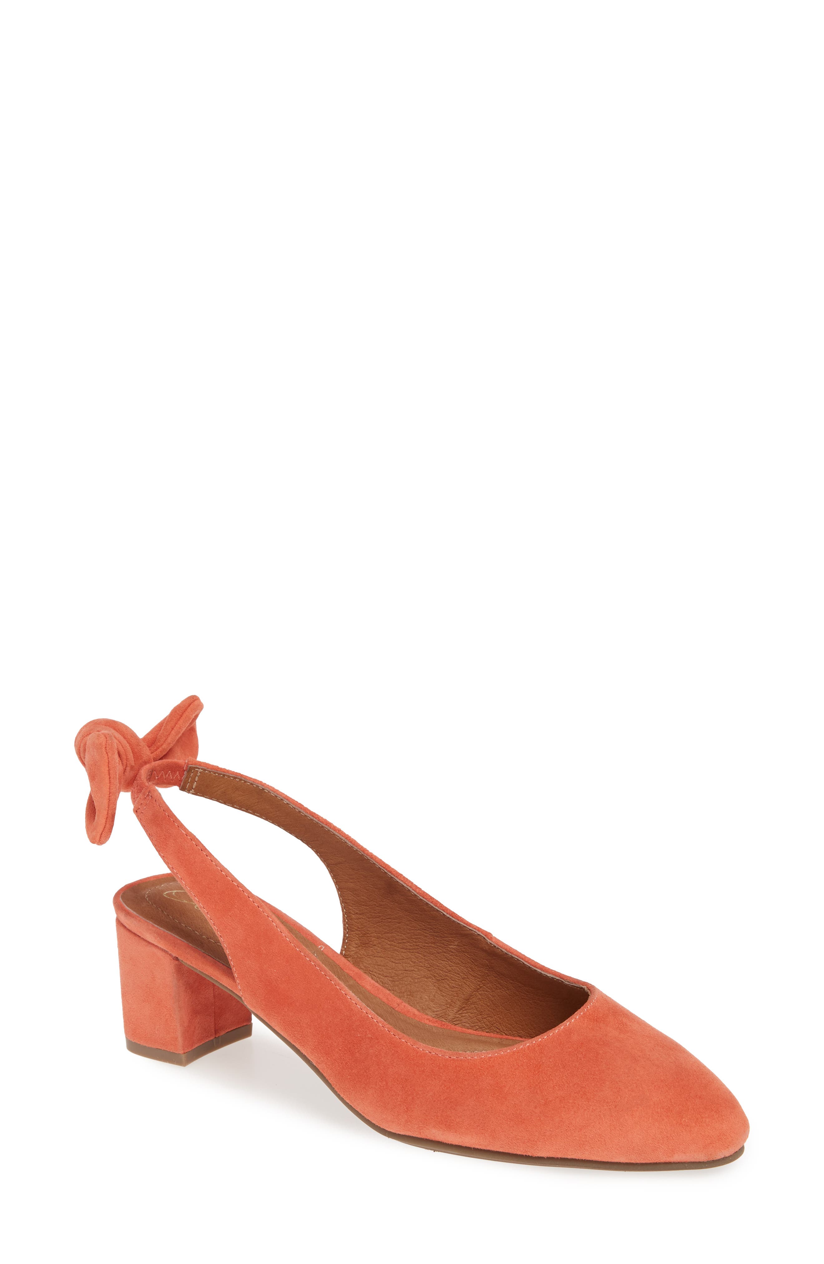 Sudini Rovigo Slingback Pointy Toe Pump- Orange